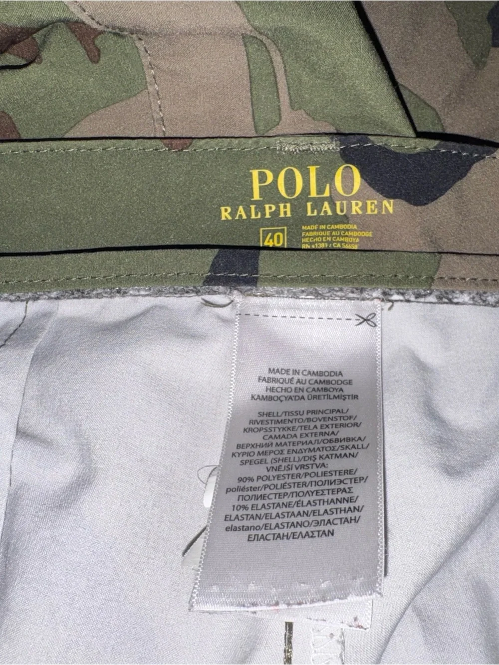 Polo Ralph Lauren Golf Camo Performance Stretch Shorts Size 40 (Actual 42)